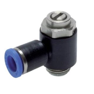Winkel-Drosselrückschlagventil G 1/4 - 8mm Schlauch, abluftregelnd